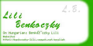 lili benkoczky business card